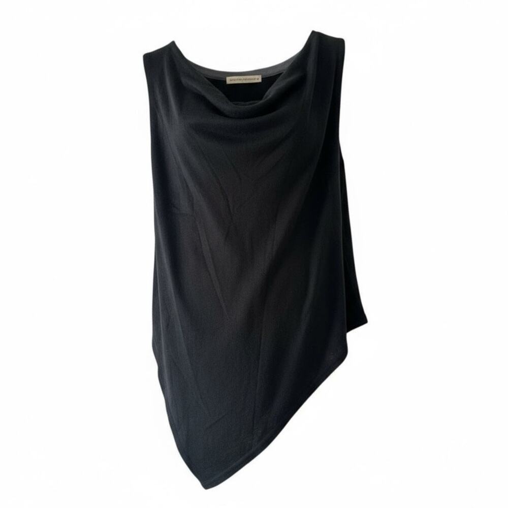 Balenciaga Paris Black Knit Sharktooth Hem Top Sz S Sleeveless Rare & Authentic